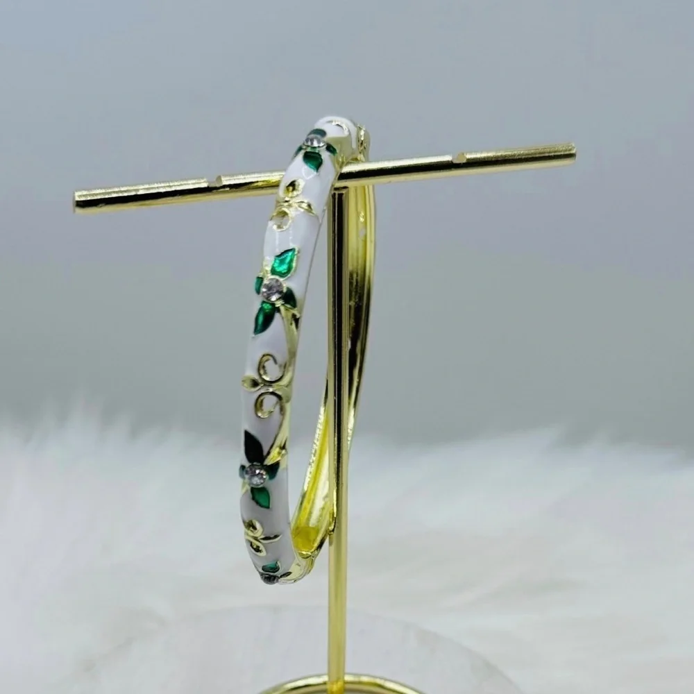 BOGO Free Flower Enamel Cloisonne Bracelet Bangle Set 1